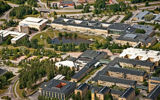 Aerial view of Umeå University’s main campus