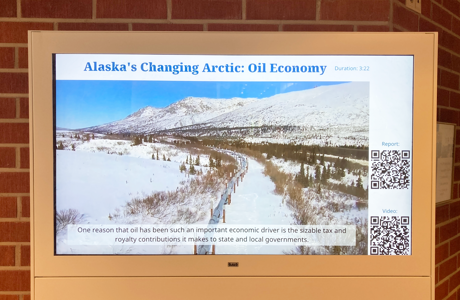 Television screen in the American Arctic Connection space.