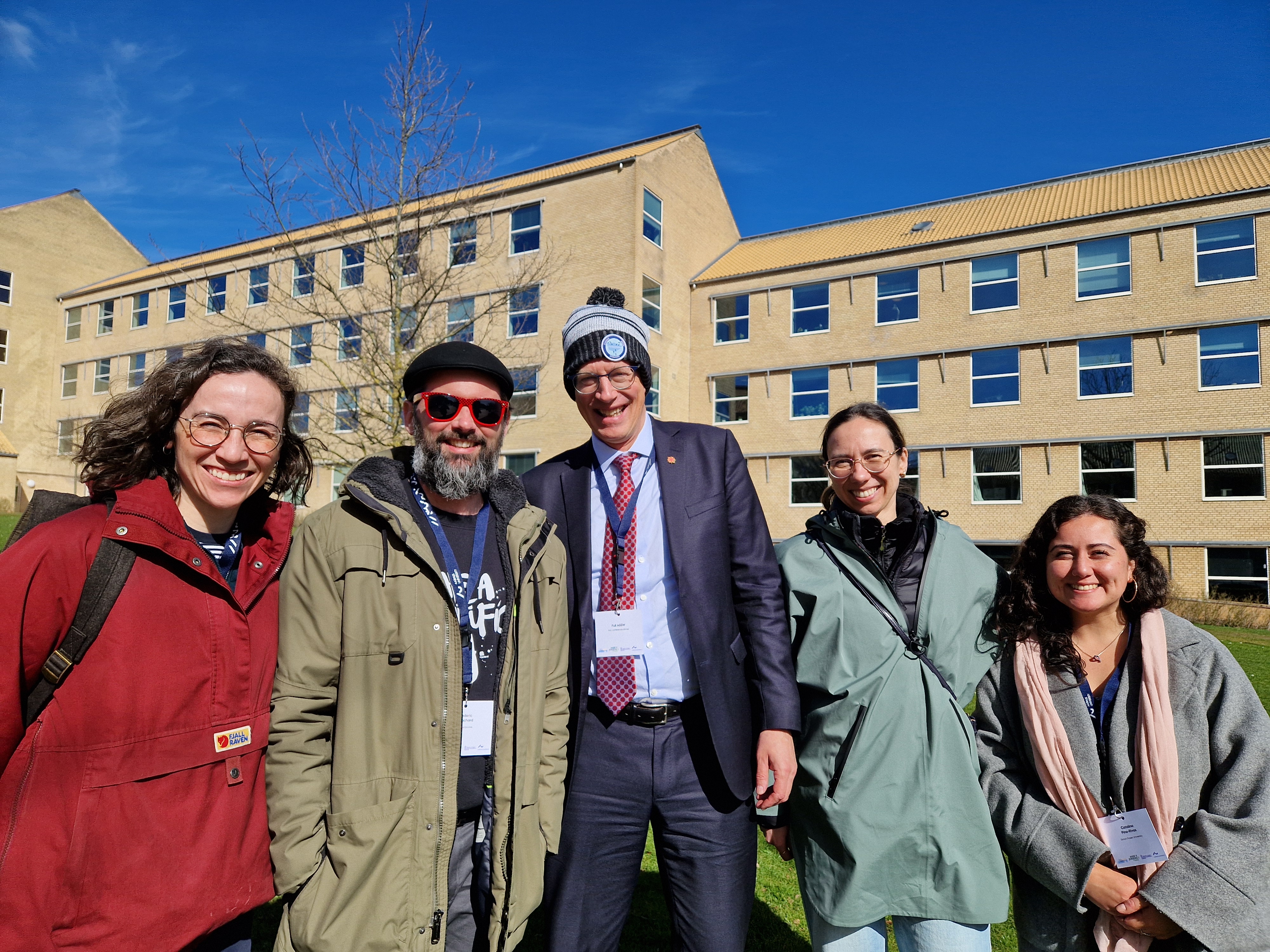 SEDNA team at the 2026 Arctic Science Summit Week. From left to right, Stephanie Coulombe, Frédéric Bouchard, David Hick, Julie Malenfant-Lepage, Catalina Pino-Rivas.